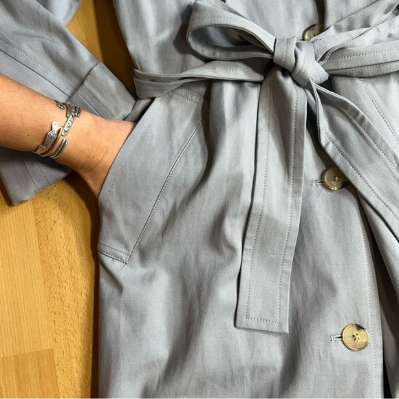 Everlane NWT The Gathered Drape Trench Coat Slate Grey XL Preppy Fall Warm - Picture 9 of 15